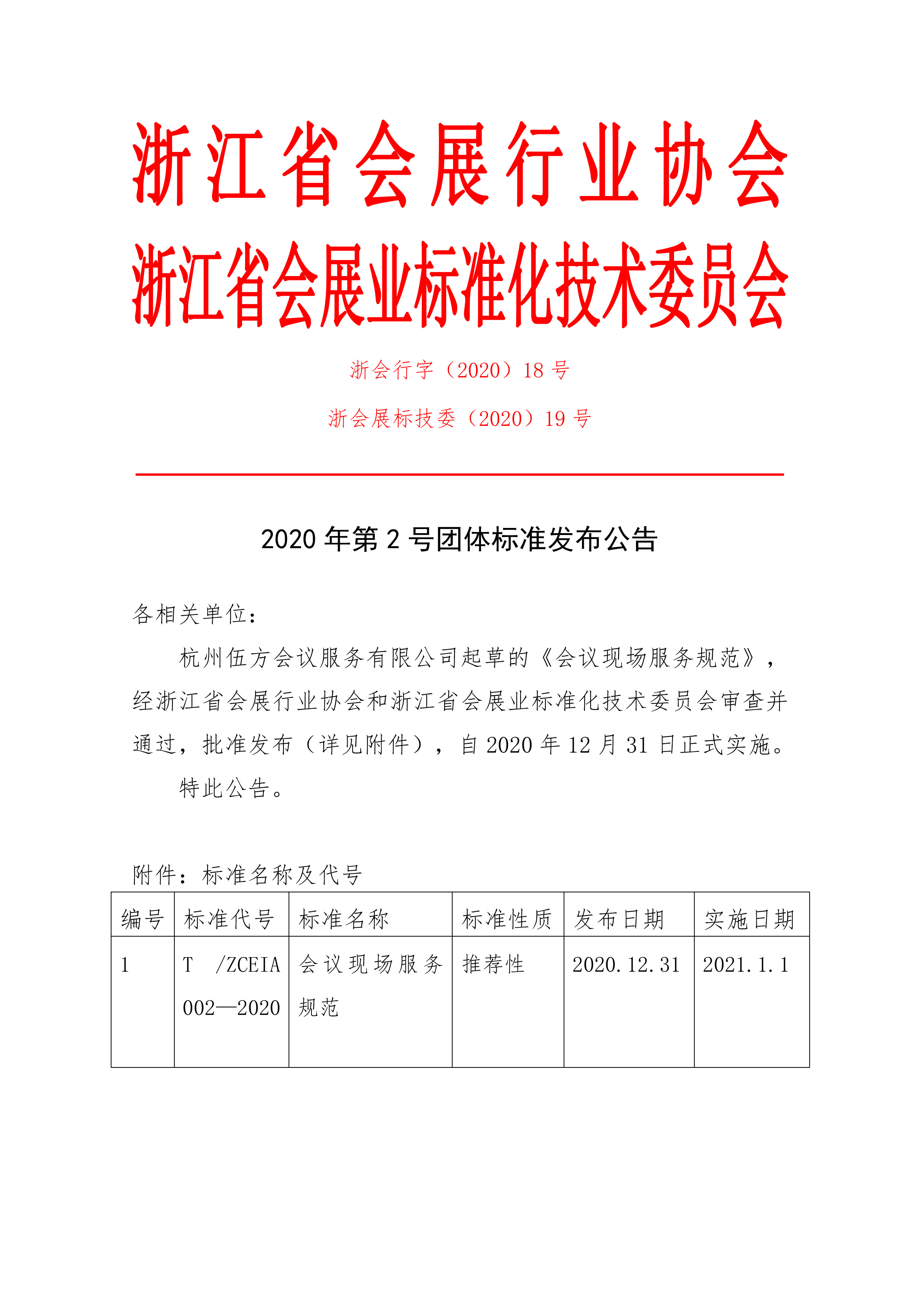 2020年第2號團(tuán)體標(biāo)準(zhǔn)《會議現(xiàn)場服務(wù)規(guī)范》發(fā)布公告（上）